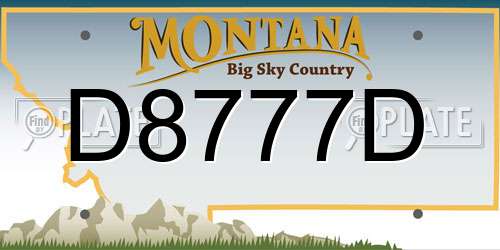 D8777D Montana License Plate
