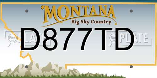 D877TD Montana License Plate