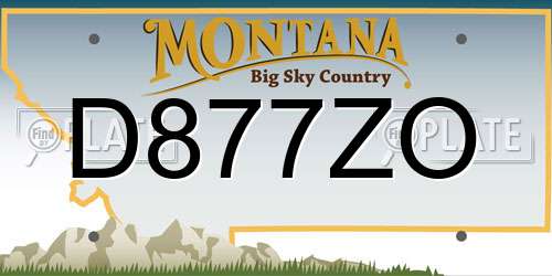 D877ZO Montana License Plate