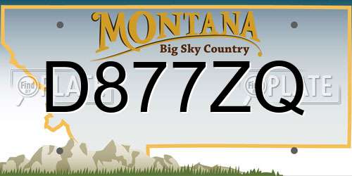 D877ZQ Montana License Plate
