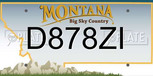 D878ZI Montana License Plate