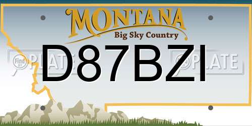 D87BZI Montana License Plate