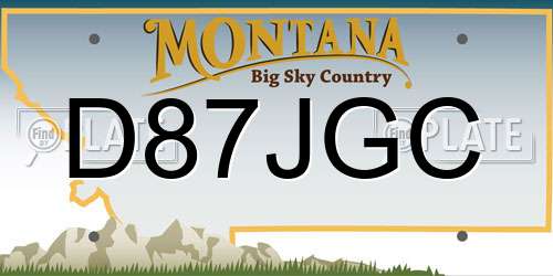 D87JGC Montana License Plate
