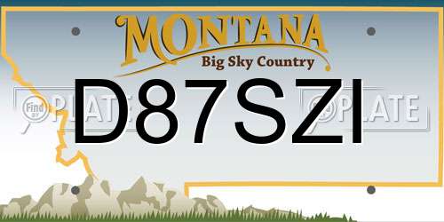 D87SZI Montana License Plate