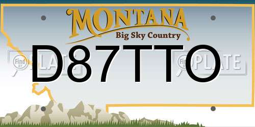 D87TTO Montana License Plate