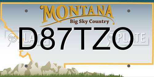 D87TZO Montana License Plate