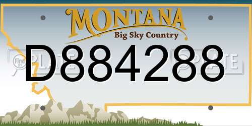 D884288 Montana License Plate