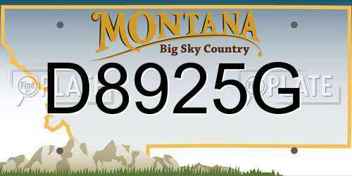 D8925G Montana License Plate