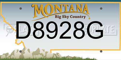 D8928G Montana License Plate