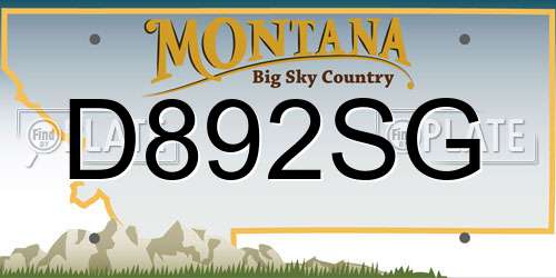 D892SG Montana License Plate