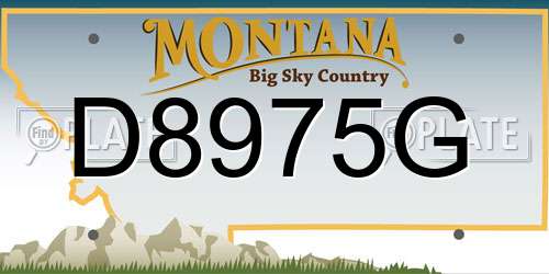 D8975G Montana License Plate