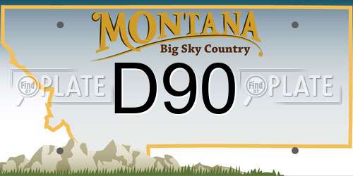 D90 Montana License Plate