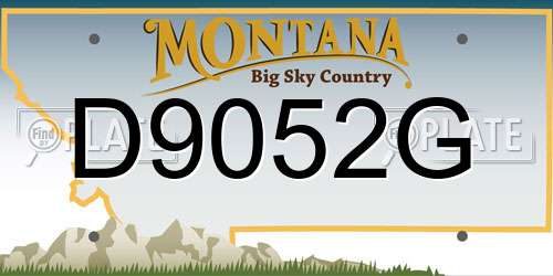 D9052G Montana License Plate