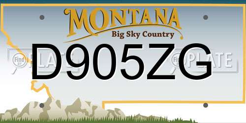 D905ZG Montana License Plate