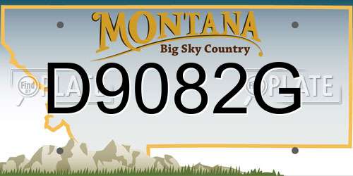 D9082G Montana License Plate