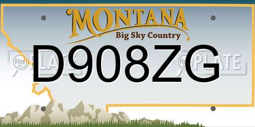 D908ZG Montana License Plate