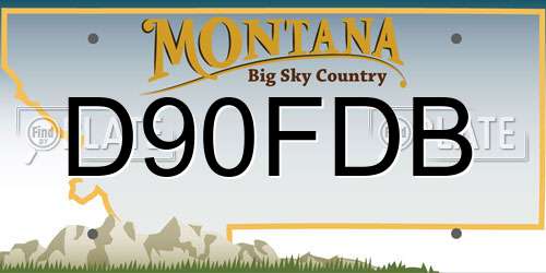 D90FDB Montana License Plate