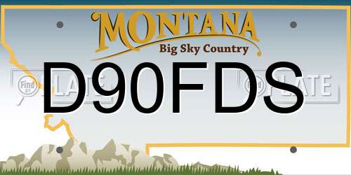 D90FDS Montana License Plate