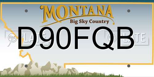 D90FQB Montana License Plate