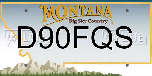 D90FQS Montana License Plate