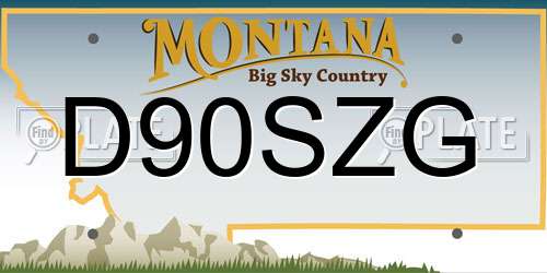 D90SZG Montana License Plate