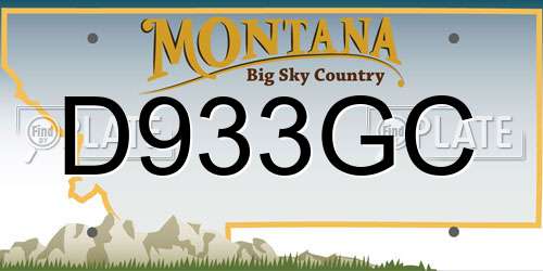 D933GC Montana License Plate
