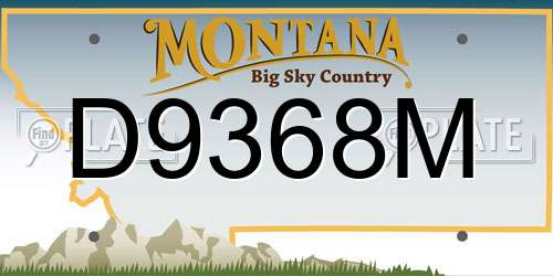 D9368M Montana License Plate