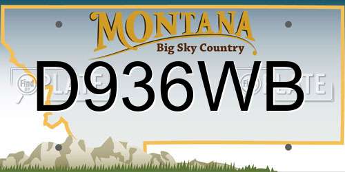 D936WB Montana License Plate