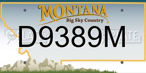 D9389M Montana License Plate