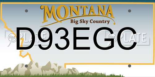 D93EGC Montana License Plate