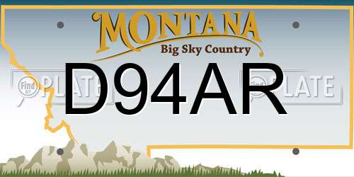 D94AR Montana License Plate