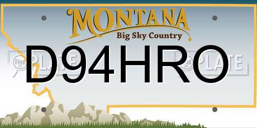 D94HRO Montana License Plate