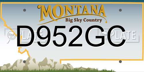 D952GC Montana License Plate