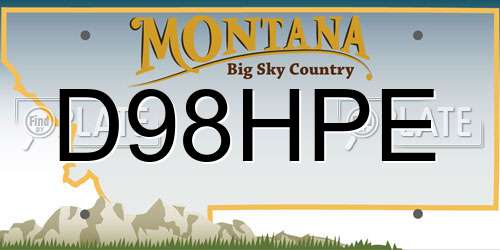 D98HPE Montana License Plate
