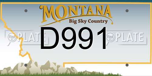 D991 Montana License Plate