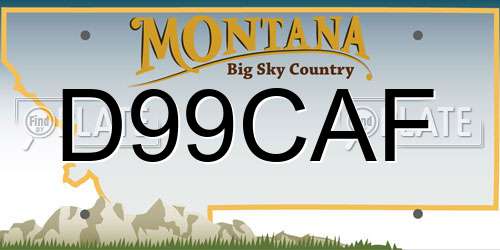 D99CAF Montana License Plate
