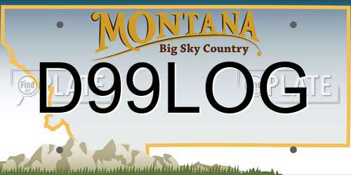D99LOG Montana License Plate