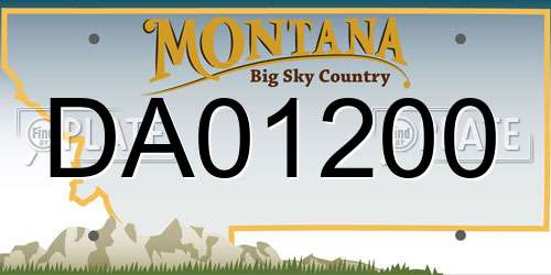 DA01200 Montana License Plate