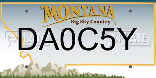 DA0C5Y Montana License Plate