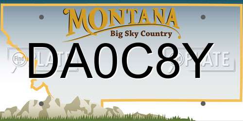 DA0C8Y Montana License Plate
