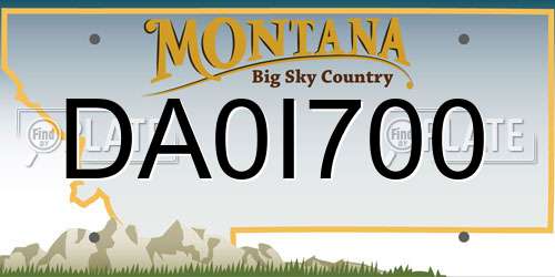 DA0I700 Montana License Plate