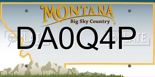 DA0Q4P Montana License Plate