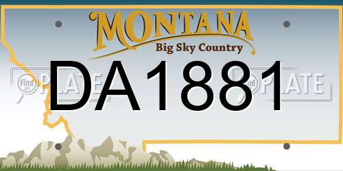 DA1881 Montana License Plate