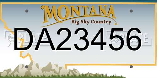 DA23456 Montana License Plate