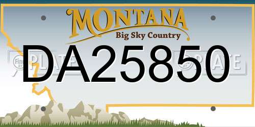 DA25850 Montana License Plate