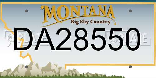 DA28550 Montana License Plate
