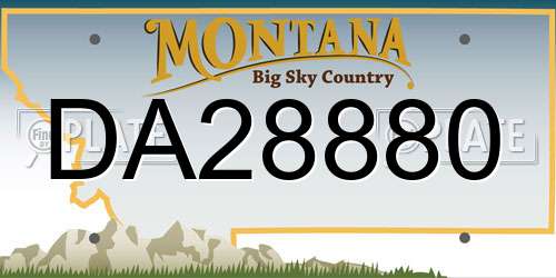 DA28880 Montana License Plate