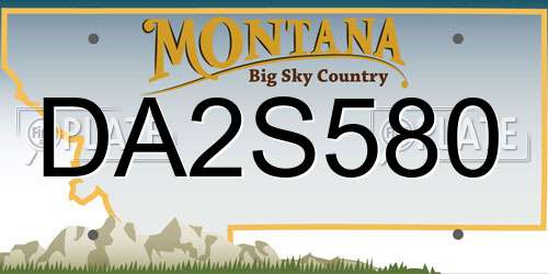 DA2S580 Montana License Plate