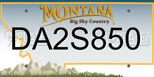 DA2S850 Montana License Plate