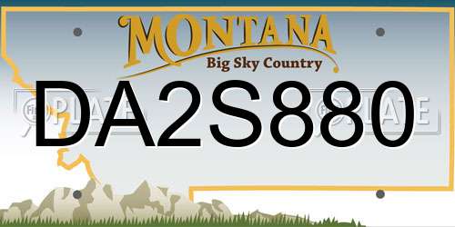 DA2S880 Montana License Plate